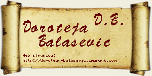 Doroteja Balašević vizit kartica